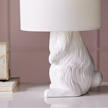 Ceramic Nature Rabbit Table Lamp, White - Image 3
