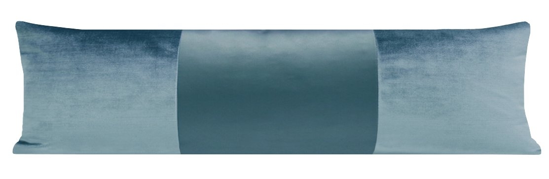 THE XL LUMBAR :: MONOCHROMATIC FAUX SILK VELVET // CERULEAN BLUE - 14" X 48" - Image 1