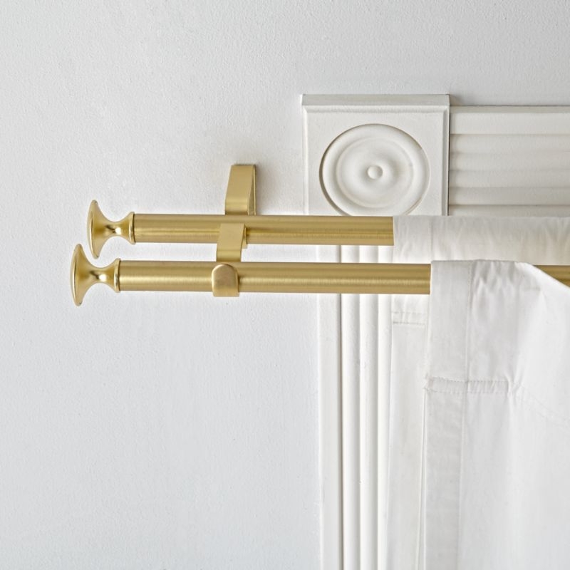 Double 48-88" Gold Curtain Rod - Image 1