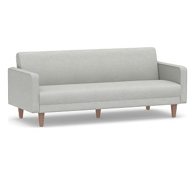 Edison Upholstered Sleeper Sofa, Polyester Wrapped Cushions, Basketweave Slub Ash - Image 0