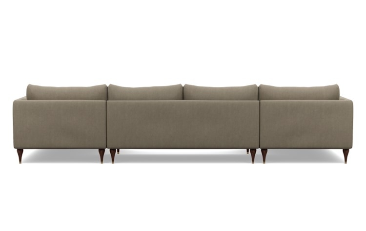 Owens Chaise Chaise Lounge with Brown Earth Fabric and Matte Black legs - Image 2