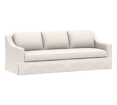 York Slope Arm Slipcovered Grand Sofa 95" 2x1, Down Blend Wrapped Cushions, Sunbrella(R) Performance Chenille Salt - Image 0