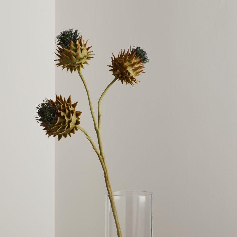 Flocked Artificial Thistle Spray - Image 1