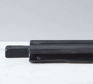 Reclaimed Wood Long Cheese Board, Black - Image 1