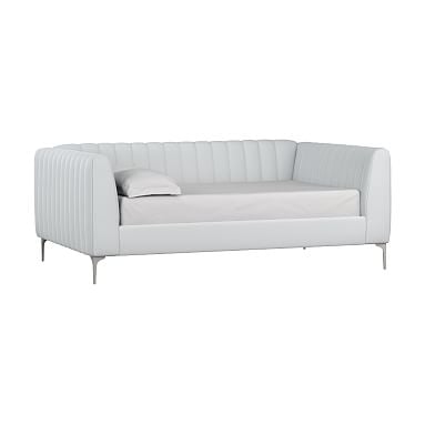 Avalon Channel Stitch Daybed, Twin, Lustre Velvet Silver, IDS - Image 0