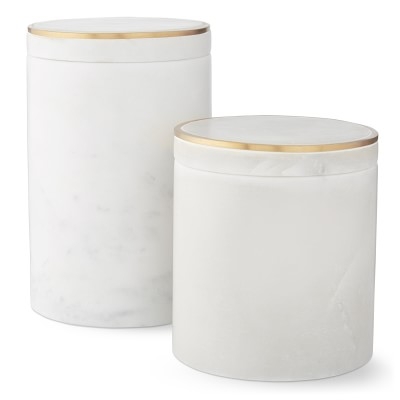 Marble and Brass Bath Canister, Small - Image 2