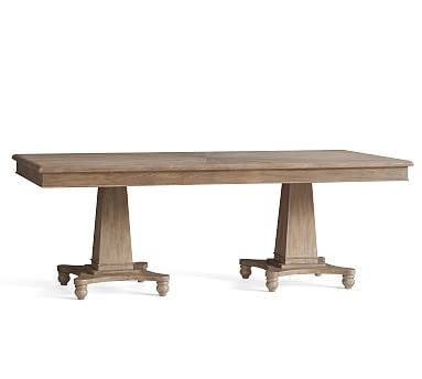 Roma Fixed Dining Table, Weathered Elm - Image 0