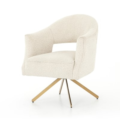 Harlot Chair, Linen, Natural, Polished Brass - Image 1