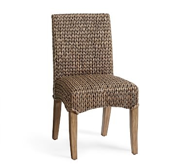 Seagrass Dining Side Chair, Gray Wash with Seadrift Leg - Image 0
