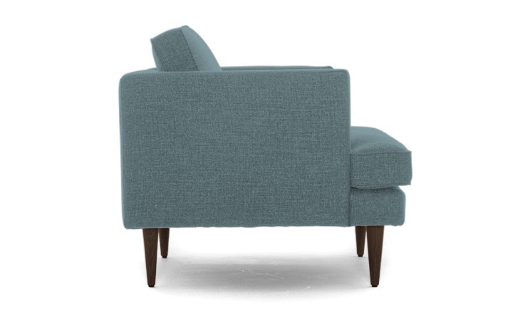 Blue Preston Mid Century Modern Chair - Essence Aqua - Coffee Bean - Image 1