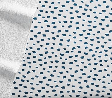 Brushstroke Dot Flannel Crib Fitted Sheet, Blue Teal - Image 0