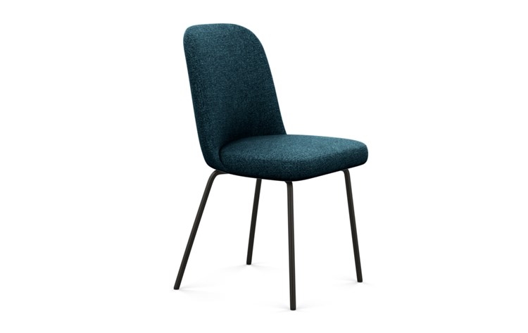 Dylan Dining Chair with Indigo Fabric and Matte Black legs - Image 1