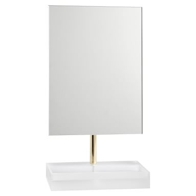 Ava Frosted Acrylic Beauty Mirror, Clear Frosted - Image 1