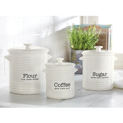 Farmhouse Inspired 3 Piece Kitchen Canister Set - Image 0