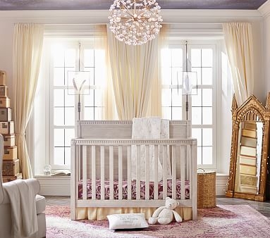 Rory 4-In-1 Convertible Crib &amp; Lullaby Mattress Set, Weathered White - Image 2