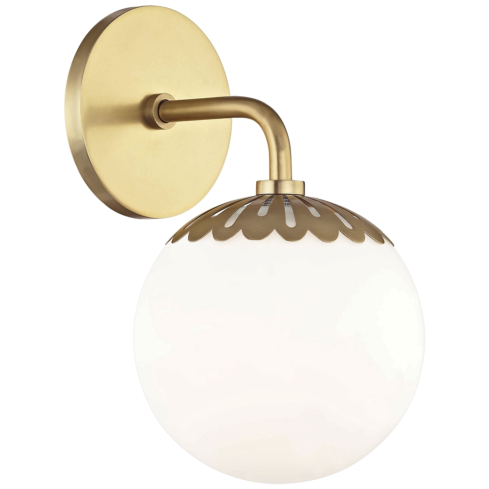 Mitzi Paige 10 1/2" High Aged Brass Wall Sconce - Style # 46W57 - Image 0