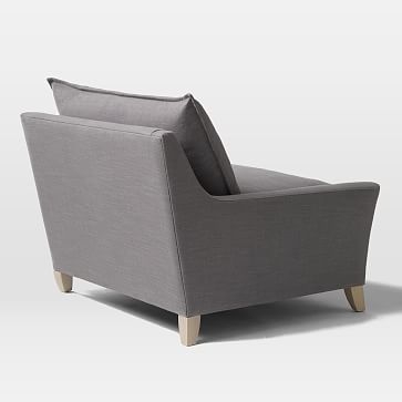 Bliss Down-Filled Chair-and-a-Half, Linen Weave, Steel Gray - Image 3