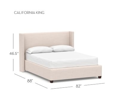 Elliot Shelter Upholstered Bed, King, Brushed Crossweave Light Gray - Image 4