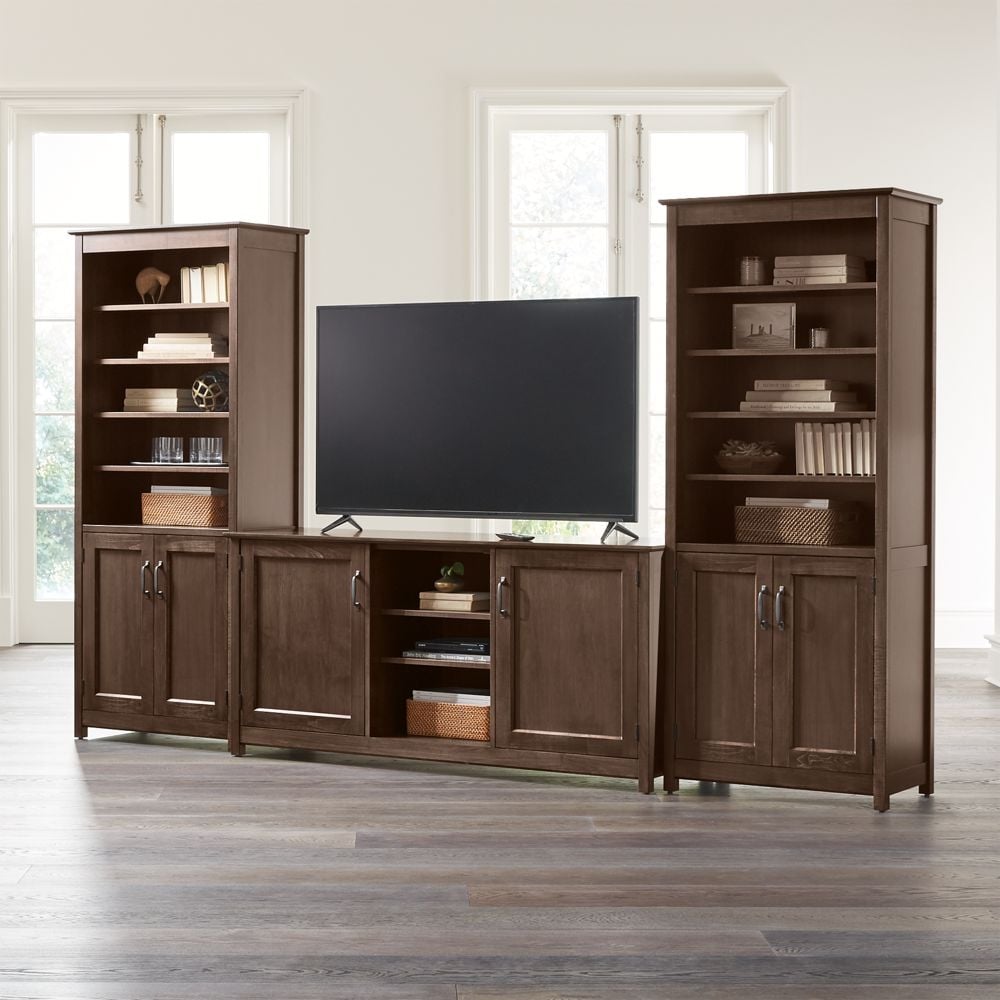 Ainsworth Cocoa 64" Media Center and 2 Towers with Glass/Wood Doors - Image 0