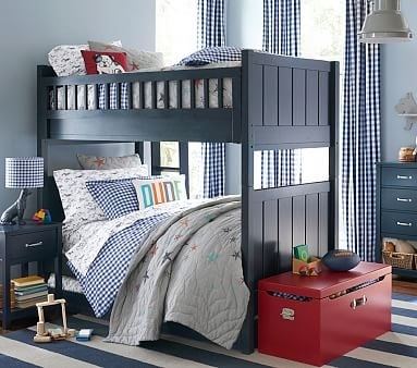 Camp Twin over Twin Bunk Bed, Navy - Image 1