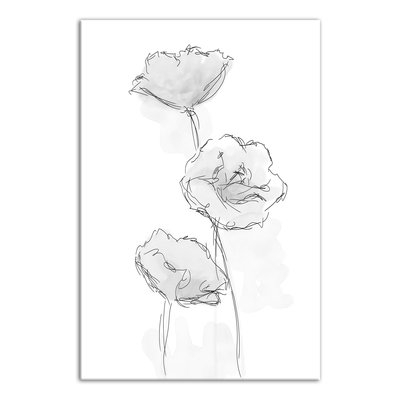 'Watercolor Flower Sketch' Drawing Print on Wrapped Canvas - Image 0