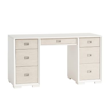 Callum Storage Desk, Weathered White/Simply White - Image 0