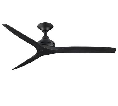 60" Spitfire Indoor/Outdoor Ceiling Fan, Black Motor with Black Blades - Image 1