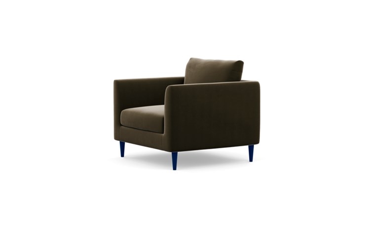 Owens Accent Chair with Brown Quartz Fabric and Matte Indigo legs - Image 4