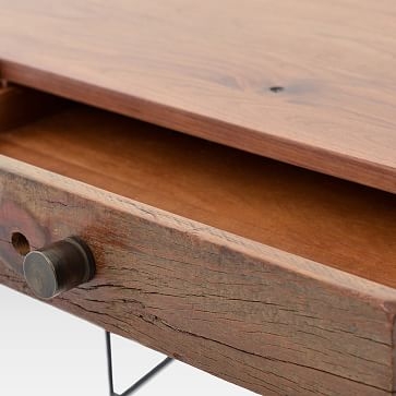 Natural Wood + Metal Writing Desk - Image 1