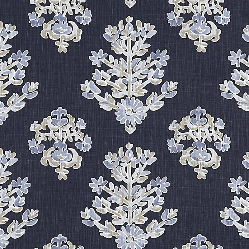 Eliza Navy Fabric by the Yard   - Ballard Designs - Image 0