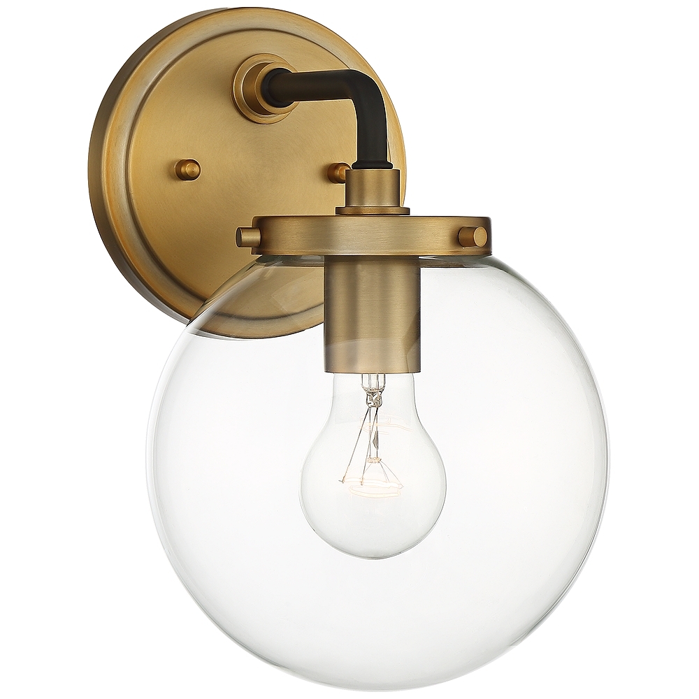 Possini Euro Fairling 10 1/2"H Gold Glass Globe Wall Sconce - Style # 64M58 - Image 0