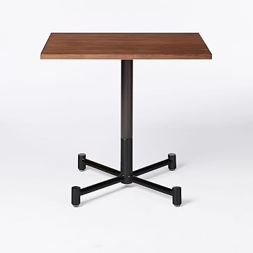 Branch Base Square Dining Table, Dark Walnut, Antique Bronze/Glossy Black - Image 0