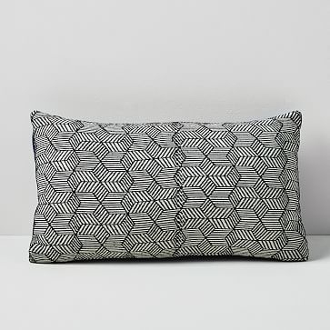 Outdoor Cubed Pillow, 12"x21", Landscape Blue - Image 0