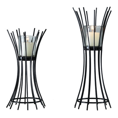 2 Piece Glass Hurricane Set - Image 0