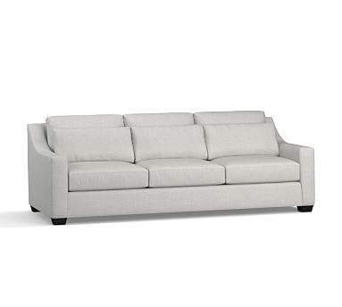 York Slope Arm Upholstered Deep Seat Grand Sofa 95" 3-Seater, Down Blend Wrapped Cushions, Basketweave Slub Ash - Image 0