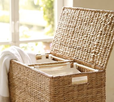 Savannah Seagrass Handcrafted Divided Hamper with Liner - Image 3
