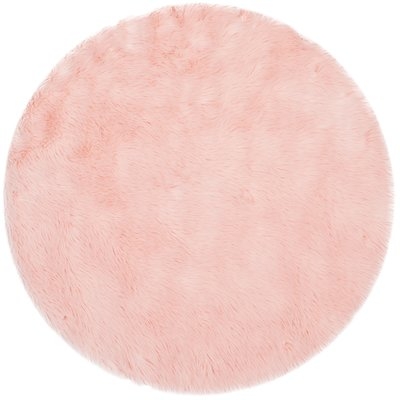 Anthony  Fur Pink Area Rug - Image 0