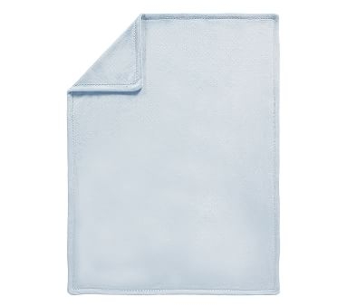 Chamois Baby Blanket, Stroller Blanket, Light Blue - Image 0