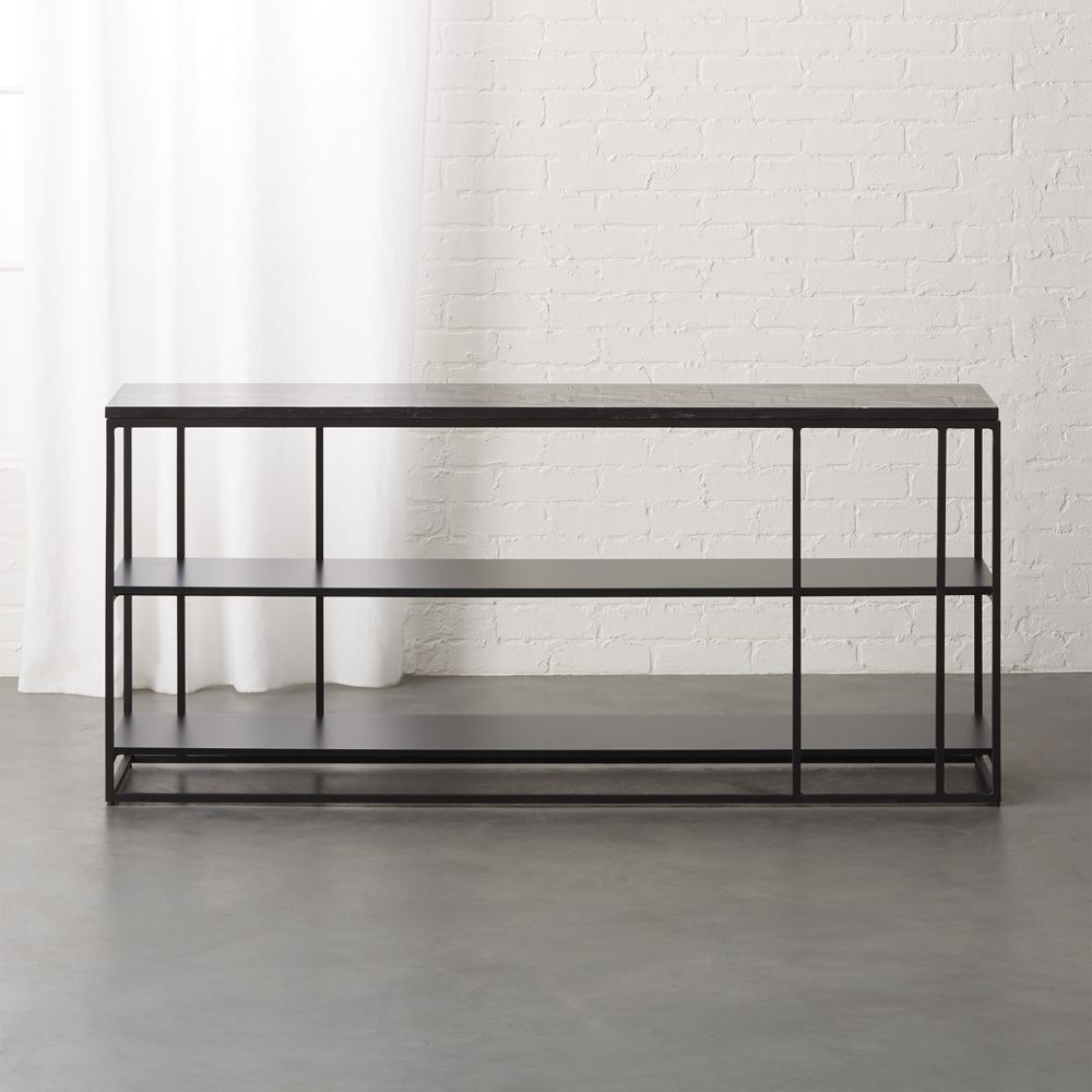 Caged Black Marble Media Console - Image 0