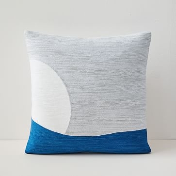 Crewel Peekaboo Pillow Cover, 18"x18", Stone Gray - Image 0