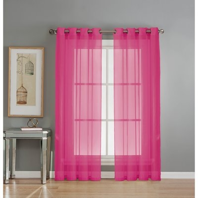 Agata Solid Sheer Grommet Single Curtain Panel - Image 0