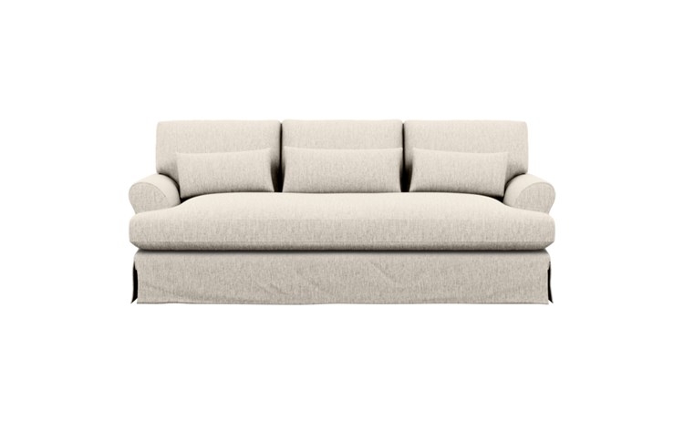 Maxwell Slipcovered Sofa with Wheat Fabric and Bench Cushion - Image 0