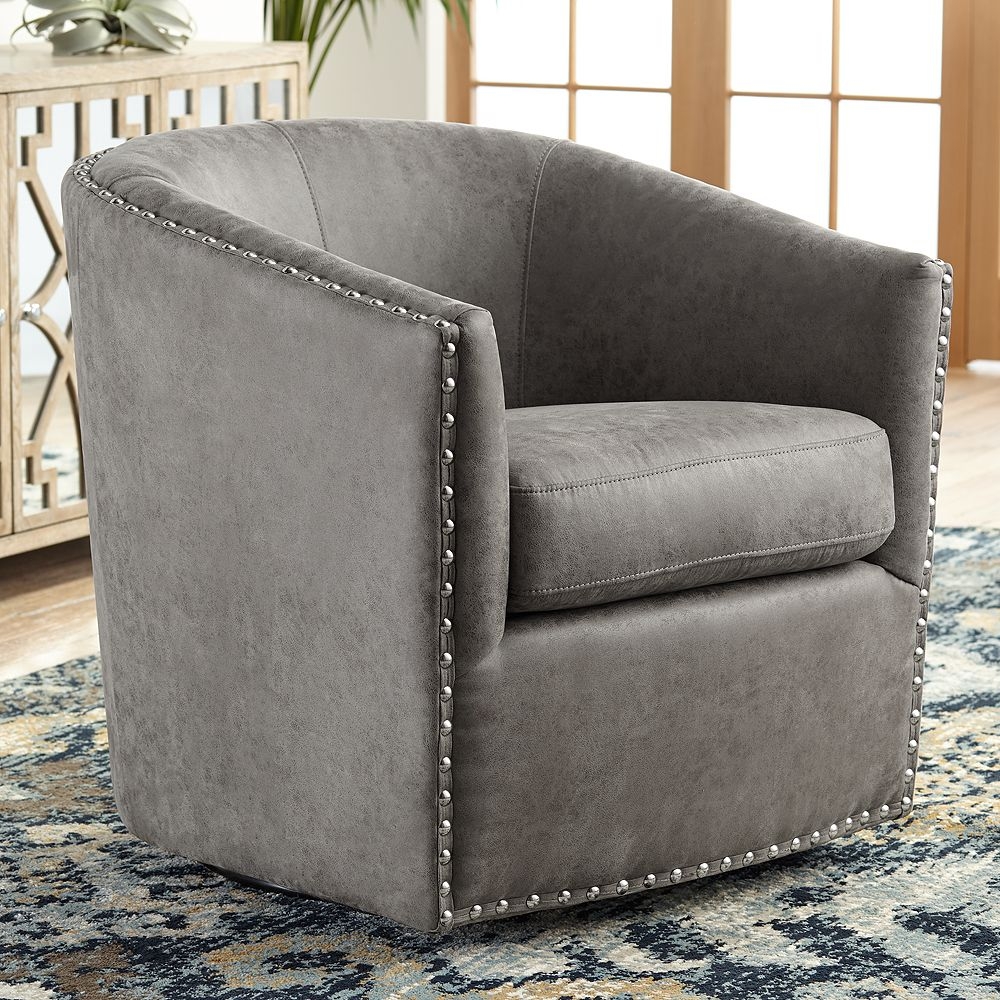 Elements Fullerton Gray Swivel Chair - Style # 58W24 - Image 0