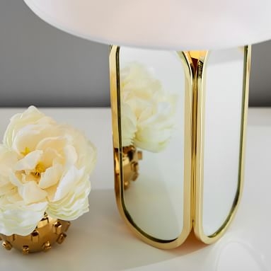 Mirrored Metallic Table Lamp, Gold/Silver - Image 2