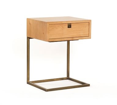 Archdale C-Nightstand, Natural Oak/Satin Brass - Image 0
