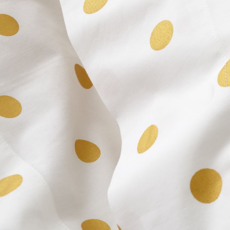 Organic Gold Polka Dot Twin Sheet Set - Image 1