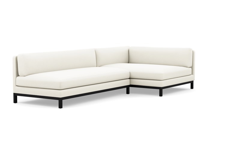Jasper Right Sectional with White Ivory Fabric and Matte Black legs - Image 1