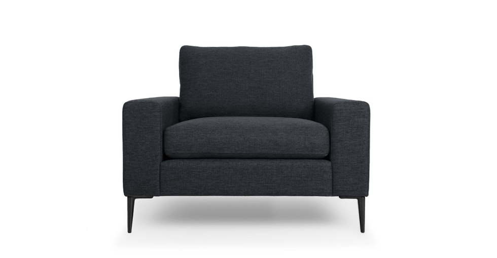 Nova Bard Gray Armchair, Black Legs - Image 0