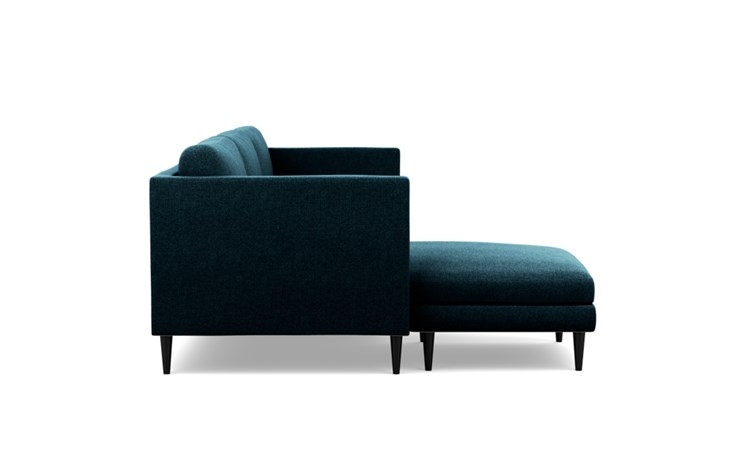Oliver Sectionals with Indigo Fabric with left facing chaise and Matte Black legs - Image 2