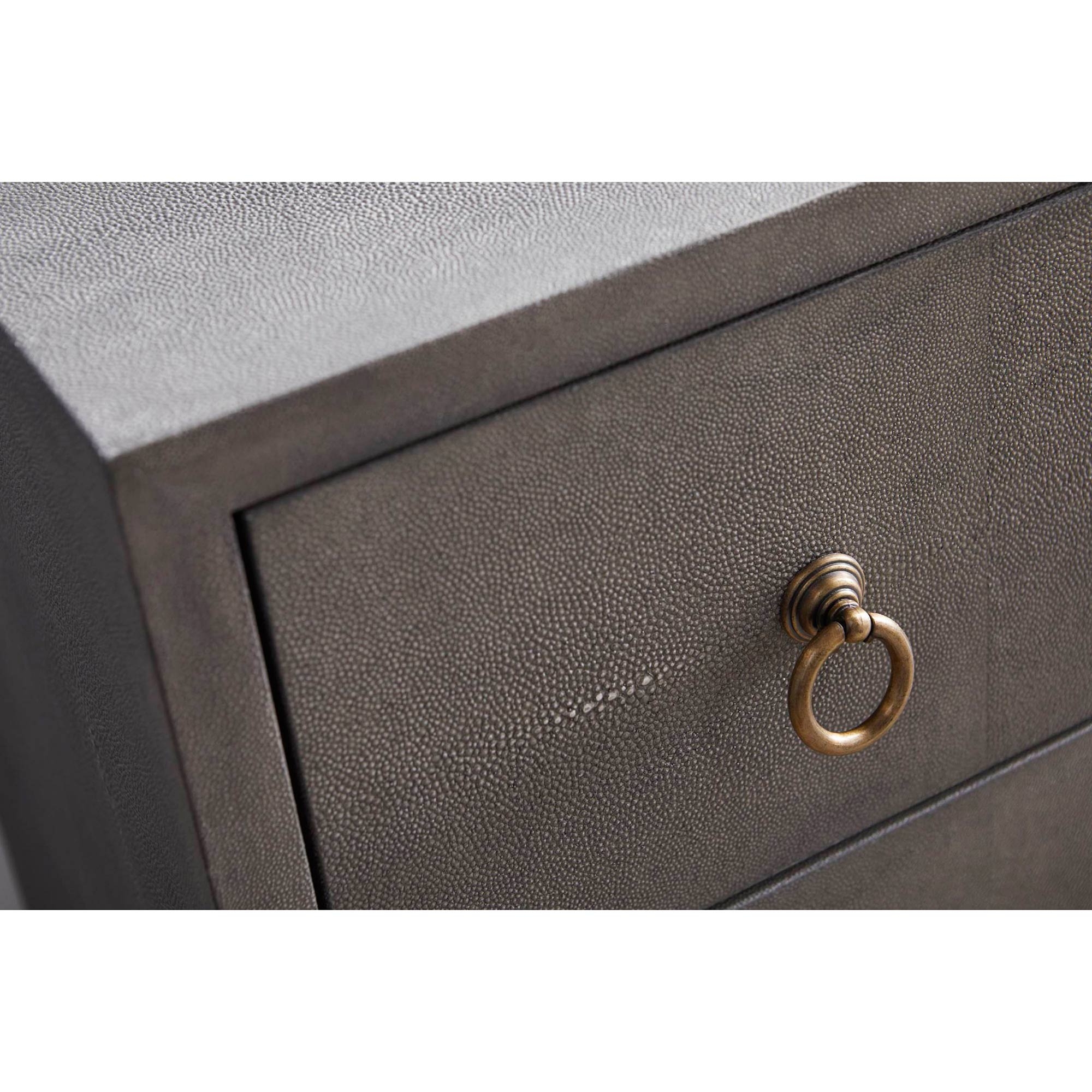 Simon Modern Classic 6-Drawer Grey Shagreen Brushed Gold Double Dresser - Image 2